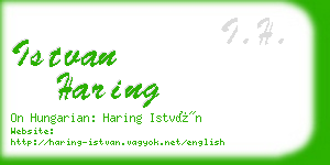 istvan haring business card